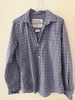 Frank & Eileen Barry Multicolor Blue & Purple Plaid Women’s Button-Down Shirt